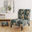 Blanc et doré, fleurs élégantes et délices - Fauteuil de chambre rembourré de style campagnard, fauteuil d'appoint floral rustique