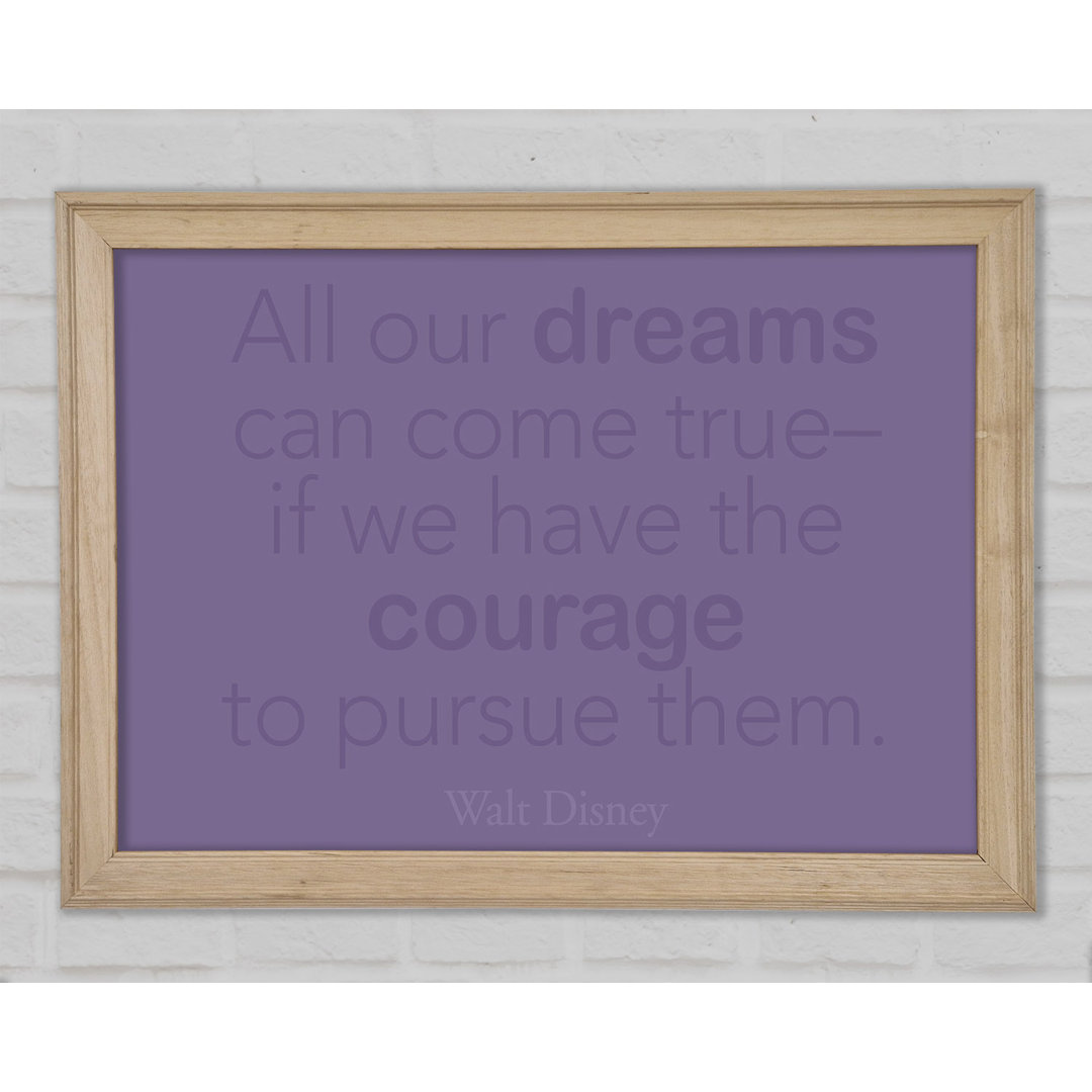 Walt Disney All Our Dreams Lilac Gerahmter Druck