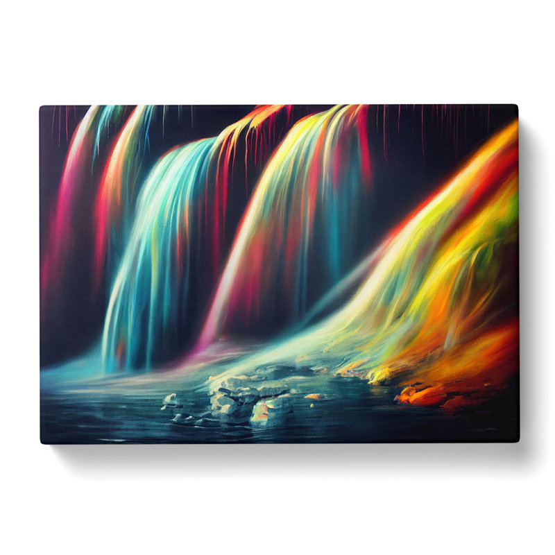 Waterfall Rainbow - Wrapped Canvas, 40cm H x 60cm W x 3cm D