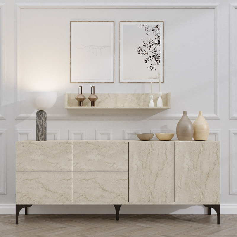 Elegance 55cm Sideboard, Travertine