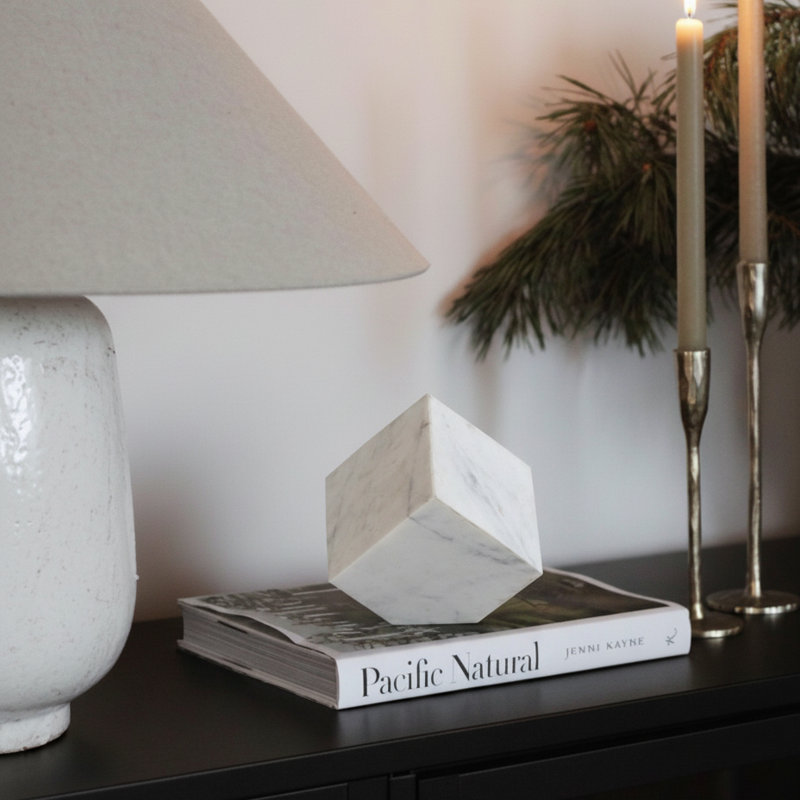 Block Marble Abstract Figurines & Sculptures, White