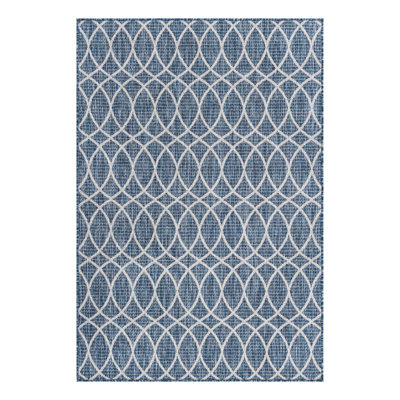 Blue Gitter Indoor/Outdoor Trellis Rug