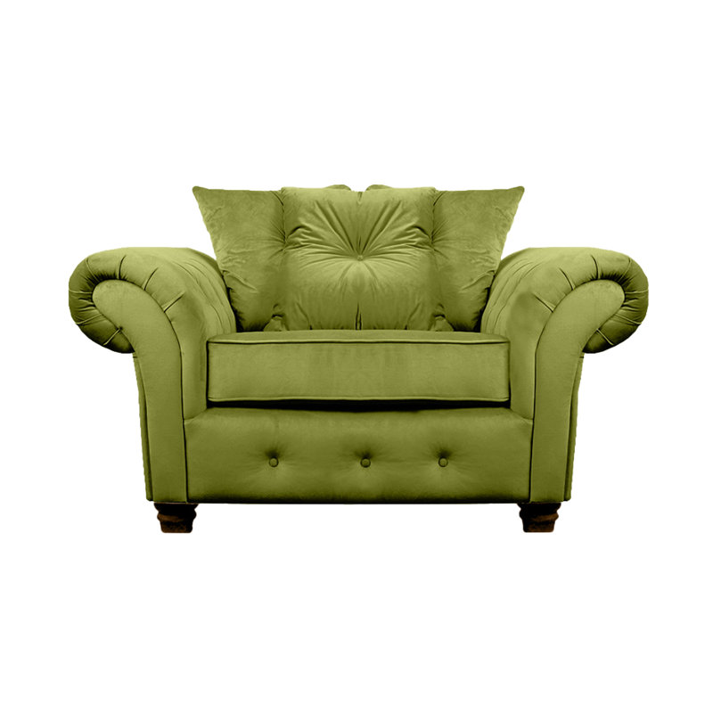 Lila 2 Seater Velvet Loveseat, Olive