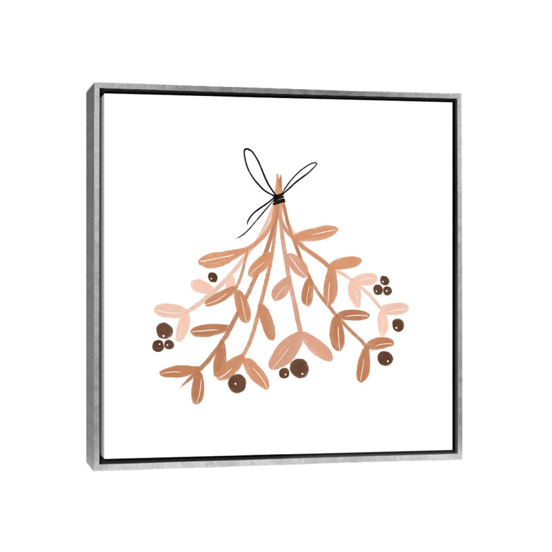 « Mistletoe » par Orara studio, reproduction d’art, H 37 po x l 37 po x P 1,5 po, Toile avec cadre argenté, Pas de tapis