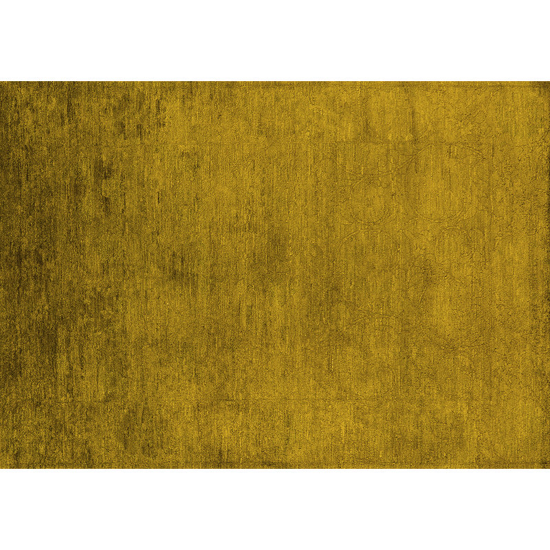 Tapis jaune en laine / polyester tissé à la machine 7 pi x 10 pi