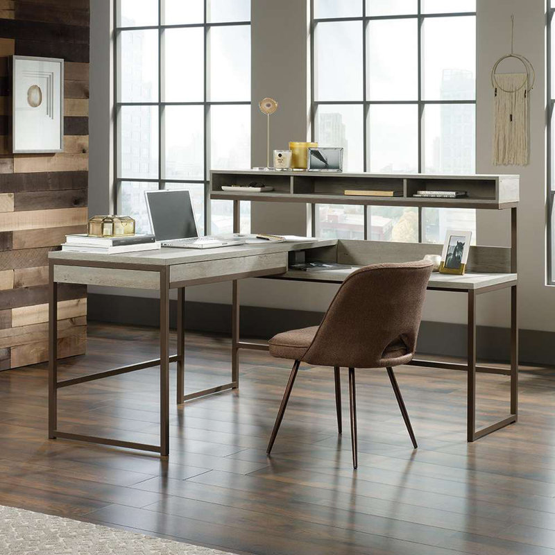 Kailani L-Shaped Metal Base Executive Desk