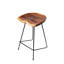 Tabouret à hauteur de comptoir Tiya - Siège en bois de suar massif | Environ 26 po de hauteur | Finition naturelle avec pieds en métal robustes | Tabouret de bar brun noyer avec dossier