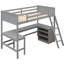 Lit mezzanine simple gris avec bureau fonctionnel et options de rangement, utilisation maximale de la pièce, matériaux en bois, commodités et tablettes supplémentaires - gris, optimisation de l'espace pour les petits espaces, cadre, idéal