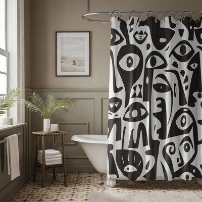 Creative Face Motifs - Rideau de douche standard 1 pièce