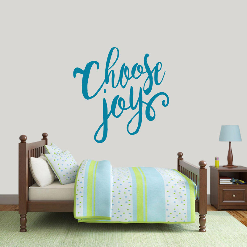 Décalcomanie murale choose joy, Bleu sarcelle