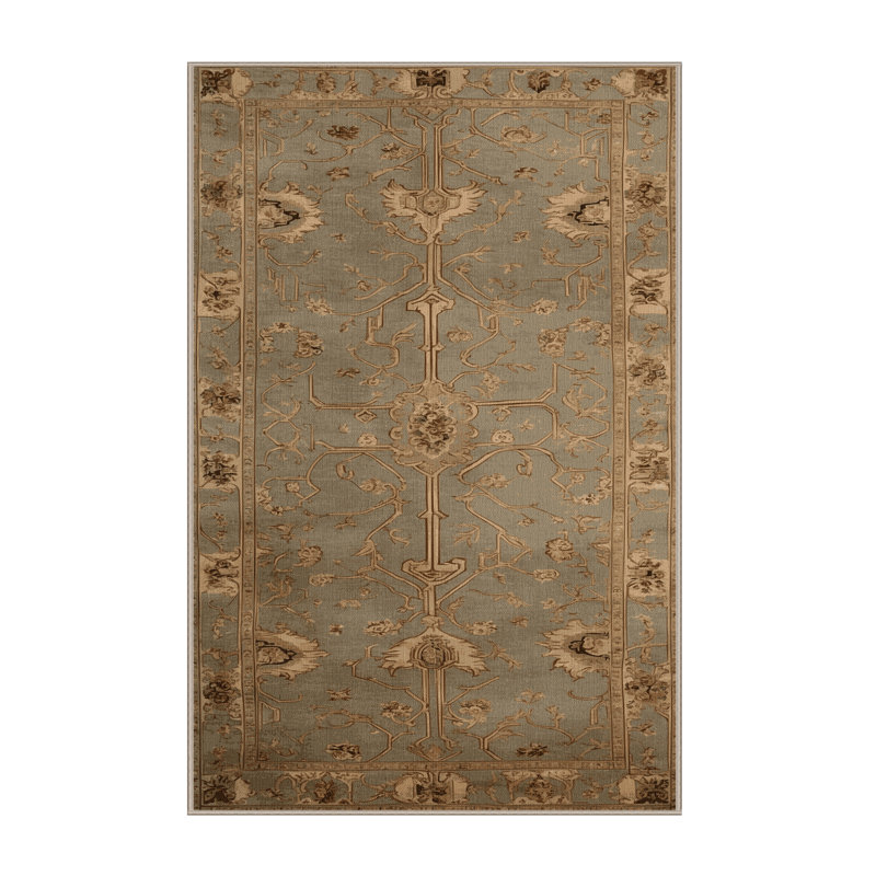 Machine Washable French Beige Area Rug, Rectangle 8' x 12'