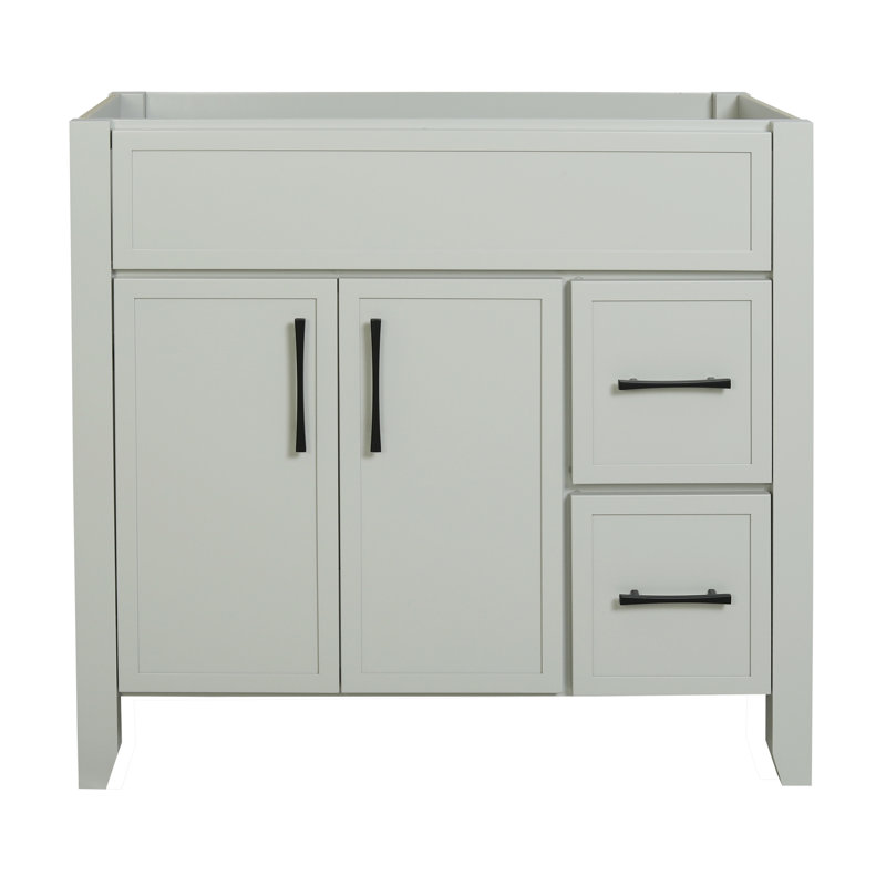 Design House Dawson l 36 po x P 21 po x H 34 po. Meuble-lavabo entièrement assemblé en Sherwin-Williams® On the Rocks avec quincaillerie noir mat 