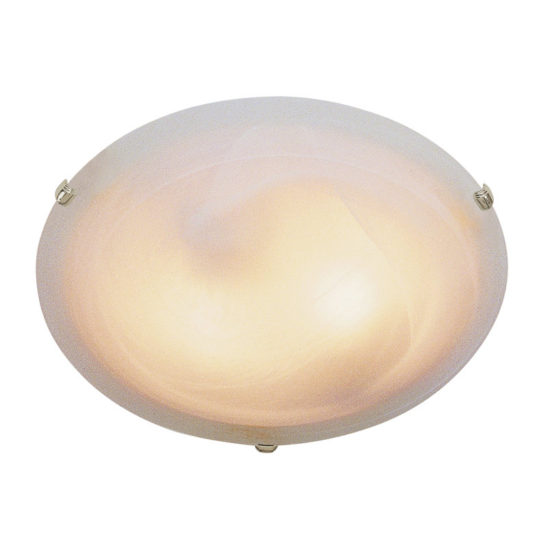 Plafonnier encastré simple à 2 lumières Rowan, Nickel brossé, H 6 po x l 15 po x P 15 po