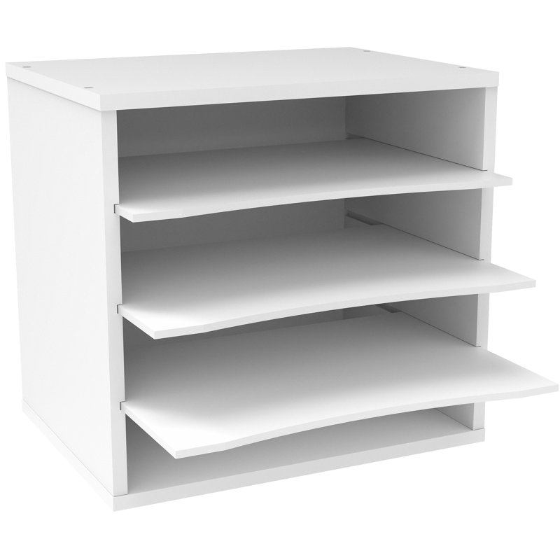 Reagan 4 Tier Paper and File Organizer with Removable Shelve, White