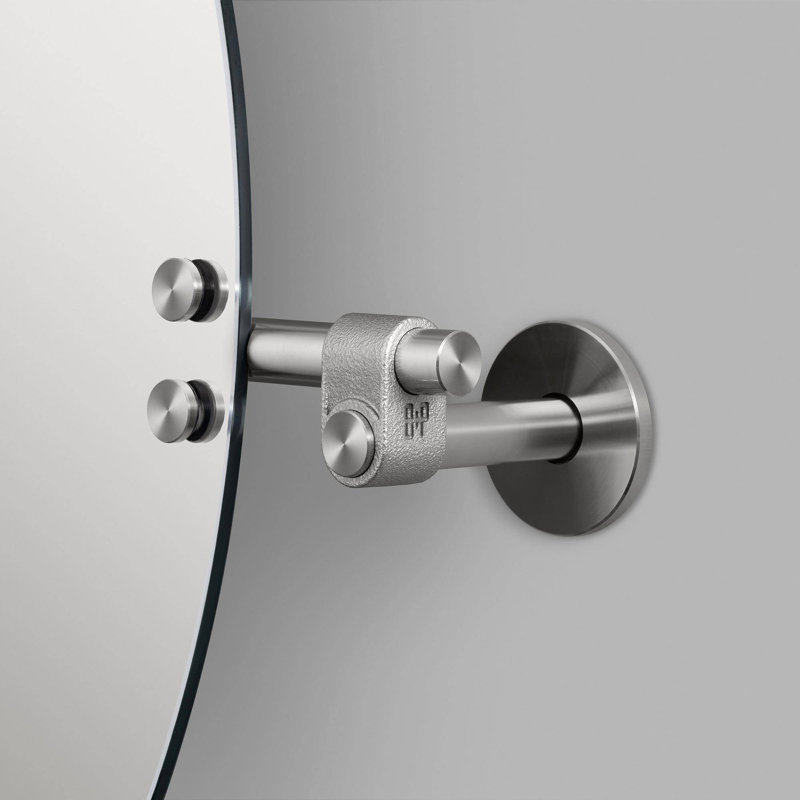 MIROIR / GRAND / FONTE / ACIER, Acier Inoxydable, 23,6 po x 28,94 po