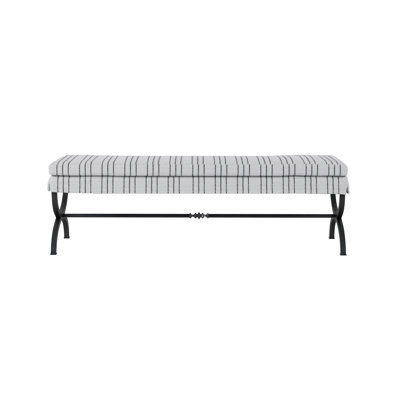 Alcove Cotton Solid Wood Striped Bench