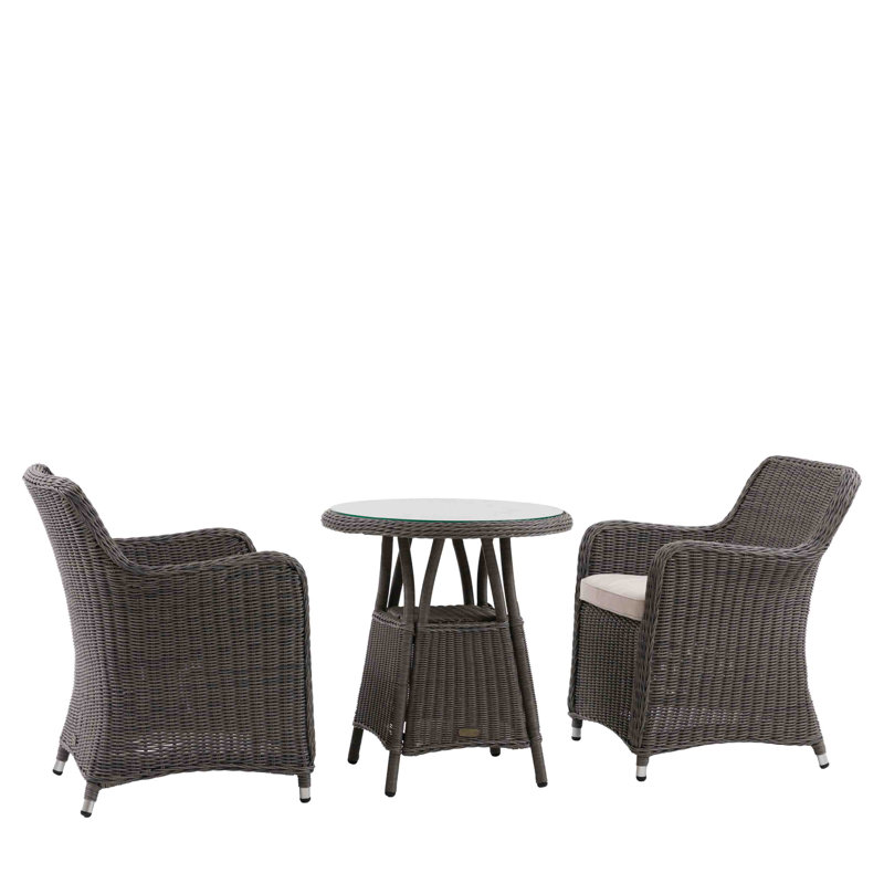 2 - Person Wicker Patio Dining Set with Round Table