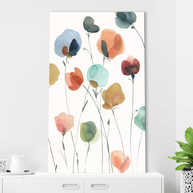 «Lollipop Garden II» par - Peinture, Toile tendue, H 48 po x l 28 po x P 1,5 po