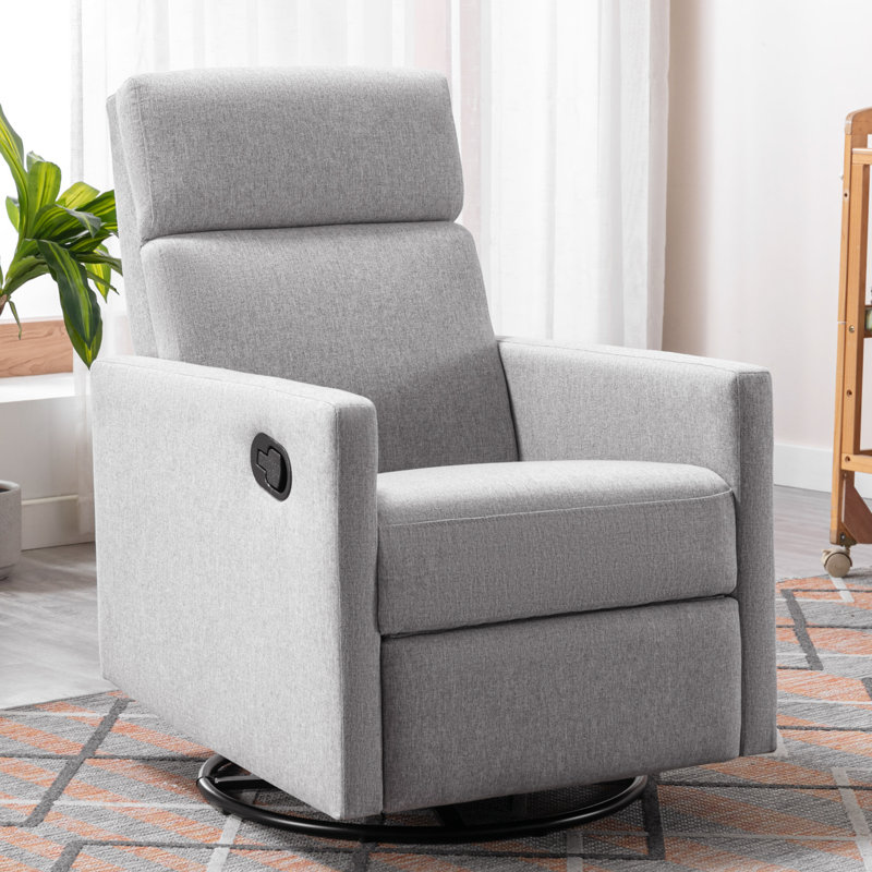 Chaise berçante en lin Comfort, fauteuil inclinable et pivotant moderne pour la maison