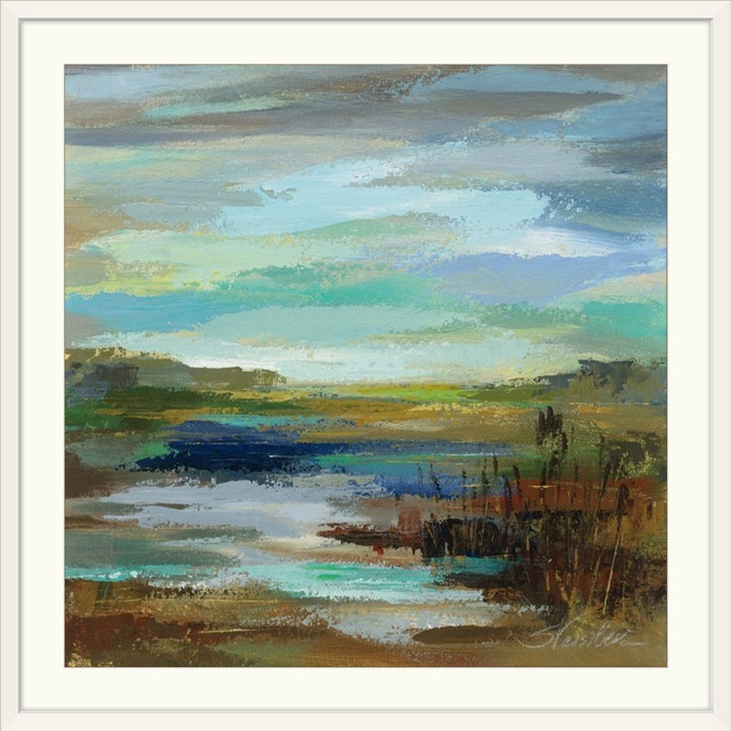 «Reeds» by the Lake II »par Silvia Vassileva, reproduction, H 20 po x l 20 po, Toile