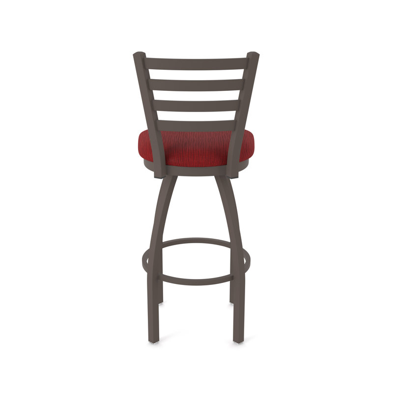 Jackie Swivel Stool, Bronze, Bar Stool (30" Seat Height), Fabric-Graph Ruby