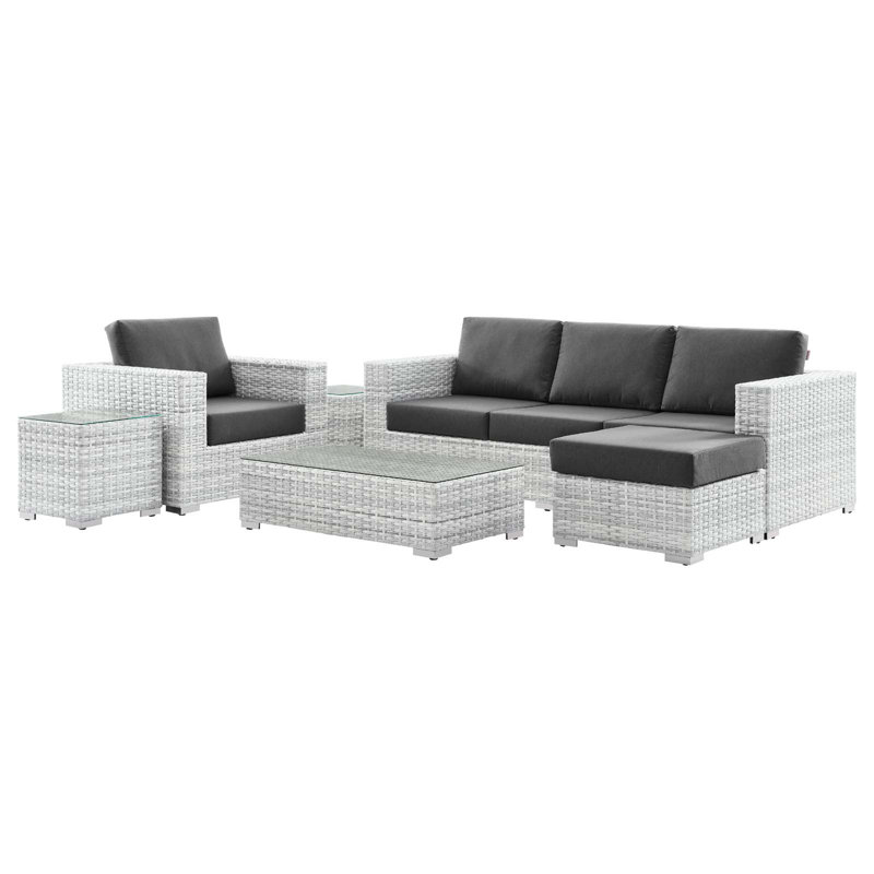 Modway Convene 6-Piece Outdoor Patio Set, Charcoal