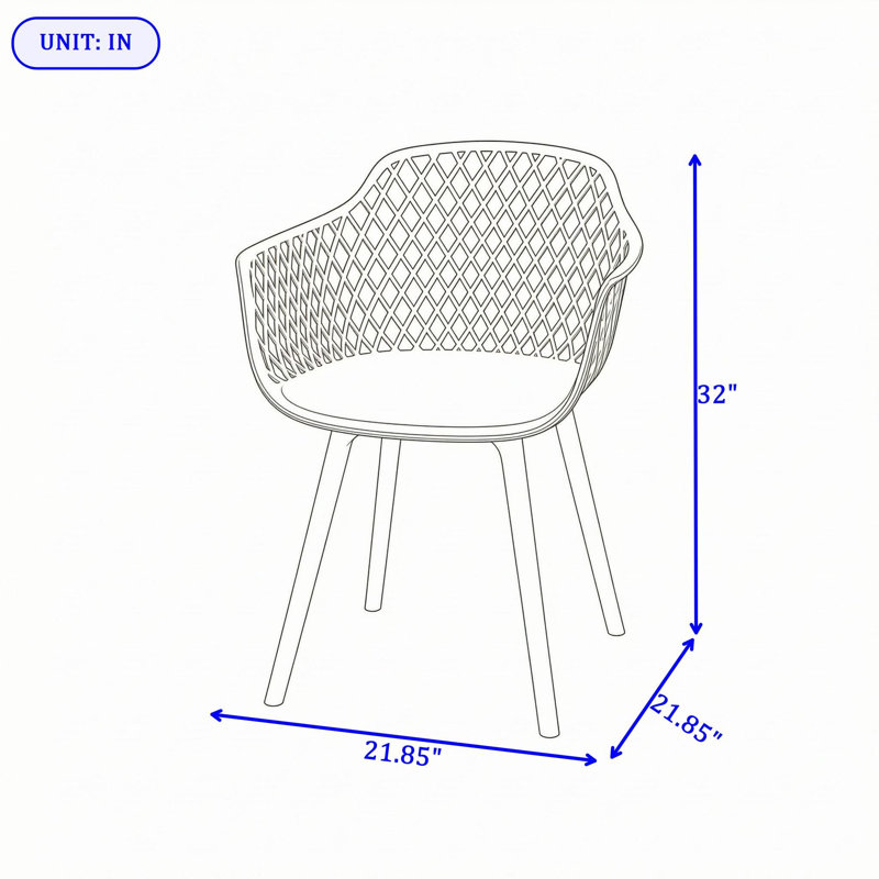 Ensemble de chaises de salle à manger d'extérieur modernes avec design résistant aux intempéries et motif en maille élégant
