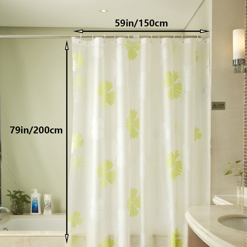 Rideau de douche avec crochets inclus, H 79 po x l 59 po
