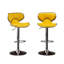 2 sièges pivotants réglables revêtus de velours de couleur jaune - Base en métal avec fonction et repose-pieds Hauteur de l'assise relevable en mousse de qualité et revêtement moelleux 2 tabourets de bar avec coussins rotatifs à 360 °-987095109