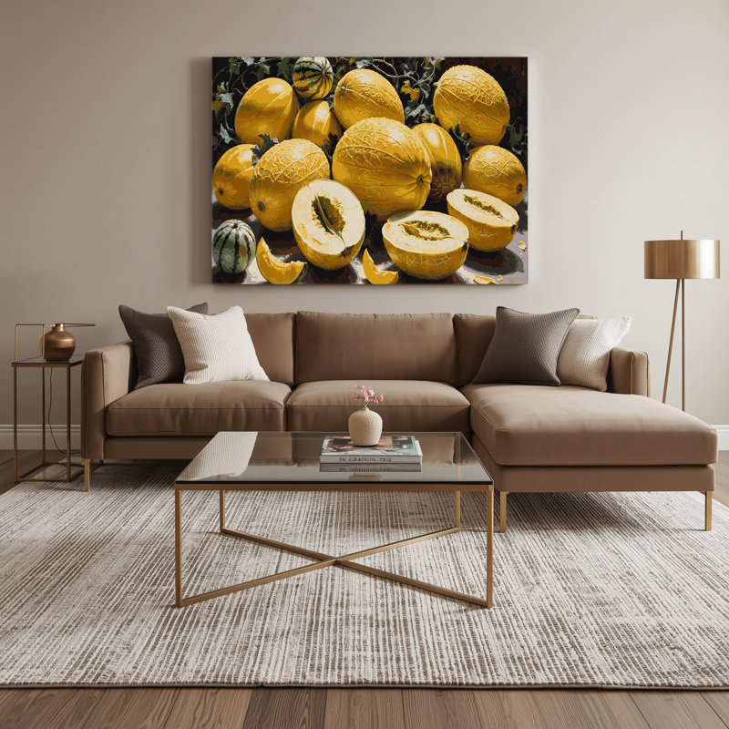 «Fruit Canary Melon», art mural sur toile, H 12 po x l 18 po