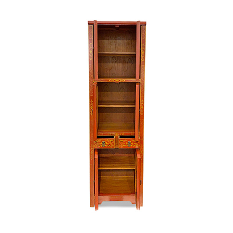Mongolian Tall Cabinet -Red
