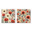 Ensemble de 2 motifs carrés rouges et beiges à motif floral rétro-102683732