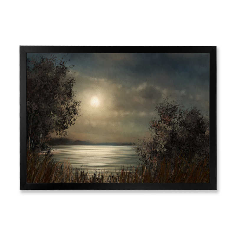 «Winter Sunrise On Lake II», reproduction d'art sur toile traditionnelle, H 8 po x l 12 po x P 1 po, Cadre noir