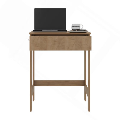 Computer Desk With 2 Side Shelves And Spacious Worksurface
