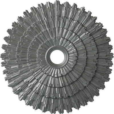 Endurathane Eryn Ceiling Medallion, 24 3/4"OD x 3 1/4"ID x 1 7/8"P (Fits Canopies up to 4"), Hand-Painted Platinum Finish