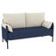 Causeuse moderne en tissu avec pieds en métal noir 53,25 po-1788244517