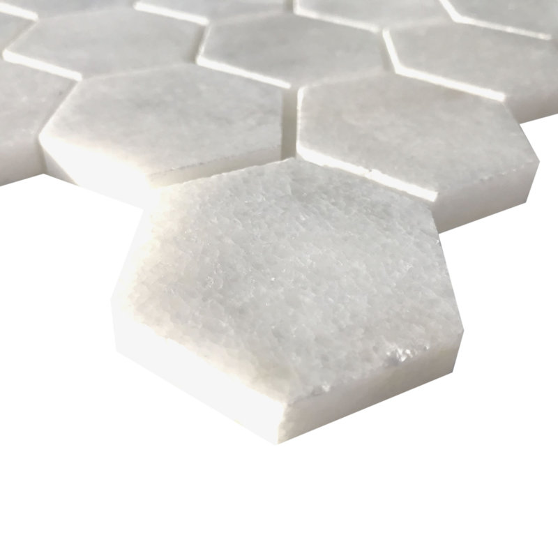 Verona 2" x 2" Marble Mosaic Tile, Bianco Polished