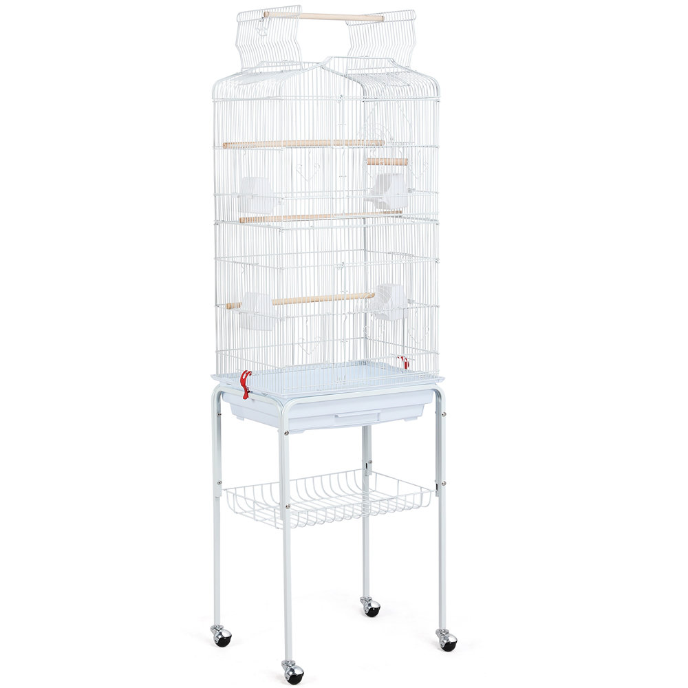 Color 35cm Steel Play Top Floor Bird Cage with Wheels