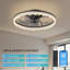 Ventilateur de plafond moderne en cristal noir avec lumière et télécommande, température de couleur réglable-1628963938