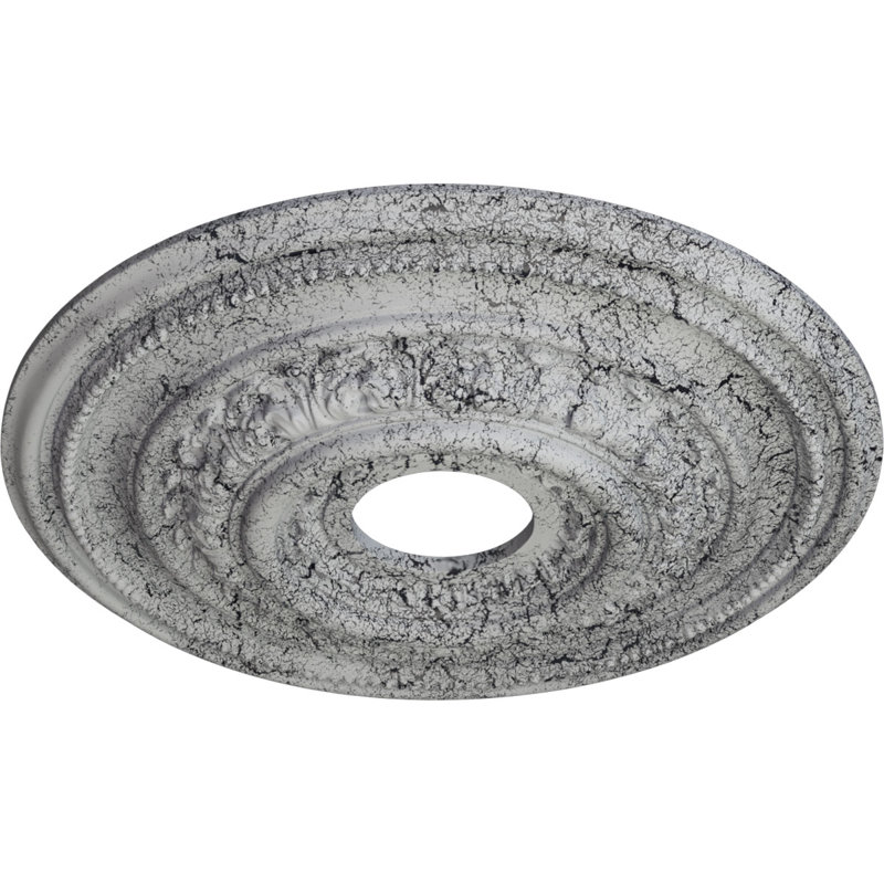 Médaillon de plafond H 17,625 po x l 17,625 po x P 1,875 po Orleans, Blanc craquelé ultra pur