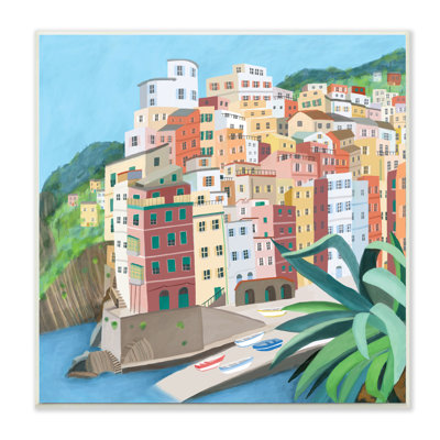Ville italienne, Port, bord de mer, horizon urbain