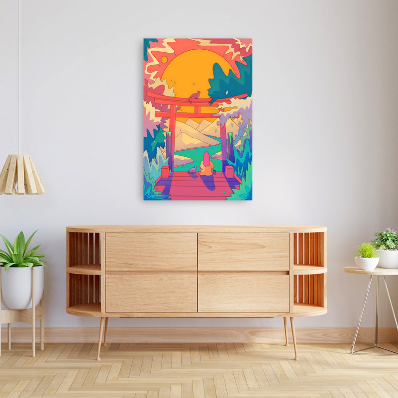 Peaceful Torii Landscape, 48" H x 32" W