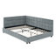And Full Size Bed Frame With Grey Velvet Upholstery For Bedroom Living Room Comfortable In Armrest