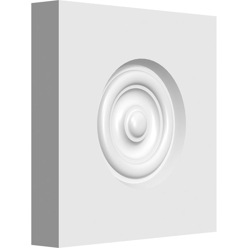 Standard Sedgwick Bullseye Rosette with Square Edge, 6" H x 6" W x 1" D