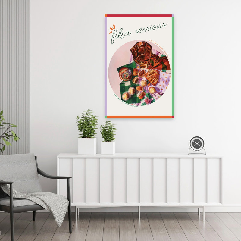 Art mural contemporain «Sweet Pastry Spread», H 36 po x l 24 po
