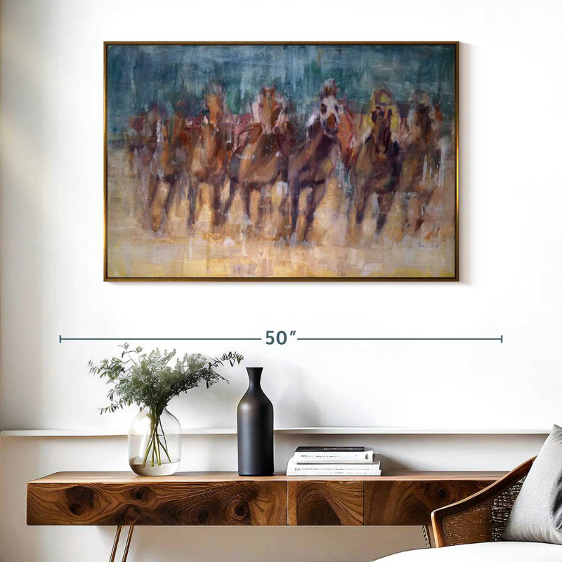 Final Sprint, Floating Frame Gold, 40" X 27"