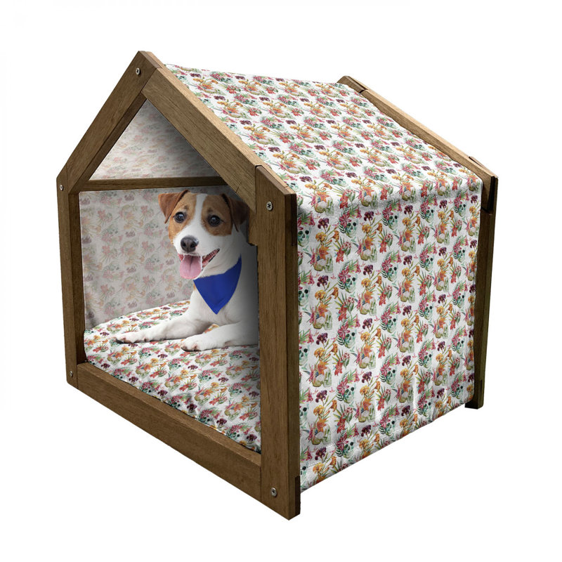 Niche pour chien en bois rose, H 25,59 po x l 29,53 po x P 21,65 po