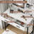 Vanity Desk with Rotating Mirror and Storage Shelves, Makeup Vanity Desk with Lights 3 Colors, Wood Vanity with 2 Drawers, Stool, Power Outlet, for Bedroom, Dressing Room