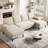 110" U-Shaped Sectional Sofa with Double Chaises, 4-Seat Couch with Deep Seat for Apartment Living Room-2061117402