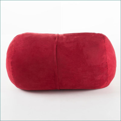 Fauteuil à billes cylindrique en suède de 4 pi Michael pour adultes | Rouge | Polyester